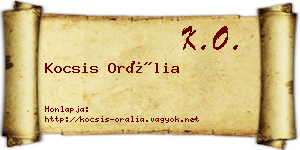 Kocsis Orália névjegykártya